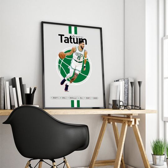 Jayson Tatum Wall art, Tatum Print, Tatum Celtics Poster, Minimalist Poster, Basketball Poster, Office Wall Art, Bedroom art, Jayson Tatum