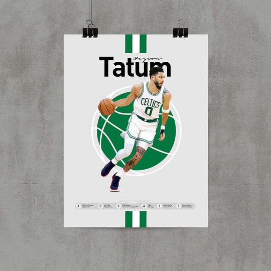 Jayson Tatum Wall art, Tatum Print, Tatum Celtics Poster, Minimalist Poster, Basketball Poster, Office Wall Art, Bedroom art, Jayson Tatum