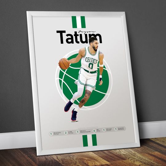 Jayson Tatum Wall art, Tatum Print, Tatum Celtics Poster, Minimalist Poster, Basketball Poster, Office Wall Art, Bedroom art, Jayson Tatum