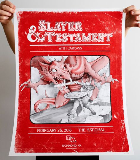 Slayer - 1980s Dungeons & Dragons player's manual gig poster