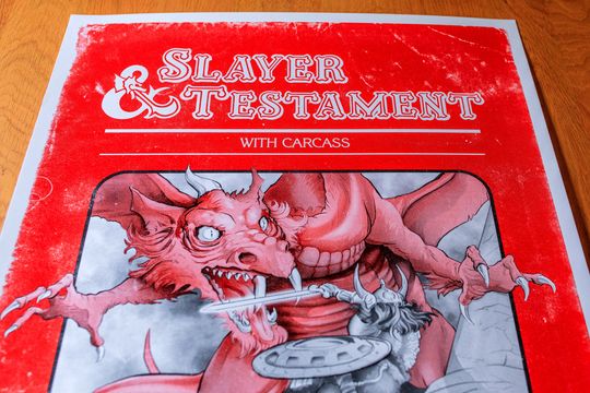 Slayer - 1980s Dungeons & Dragons player's manual gig poster