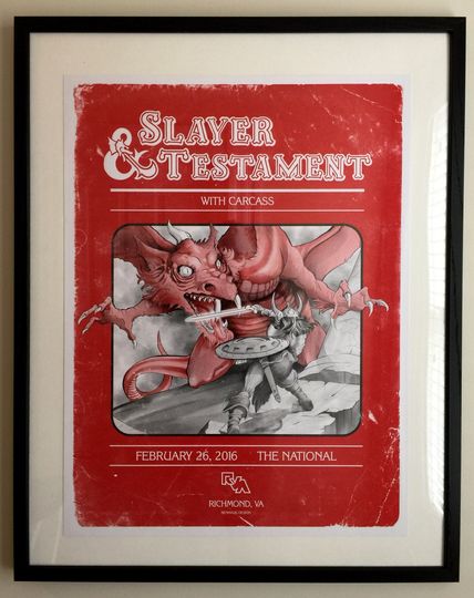 Slayer - 1980s Dungeons & Dragons player's manual gig poster