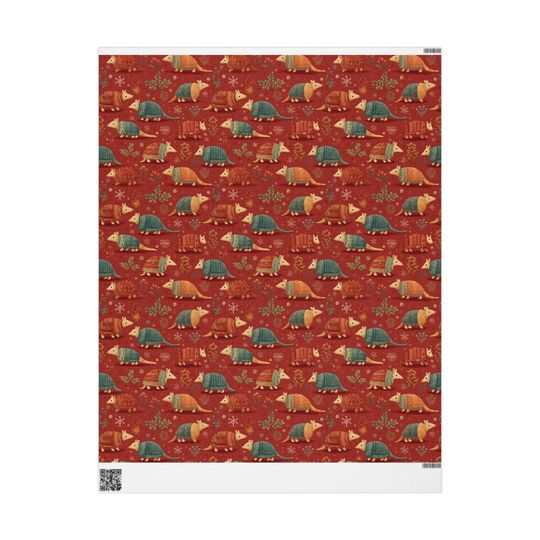Christmas Armadillo Wrapping Paper