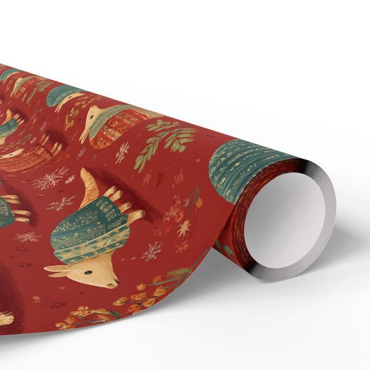 Christmas Armadillo Wrapping Paper