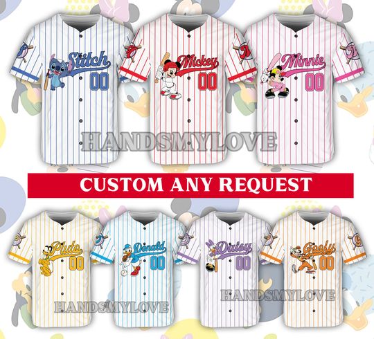 Custom Ddisney Character Mickey Game Day Baseball Jersey Ddisney Baseball