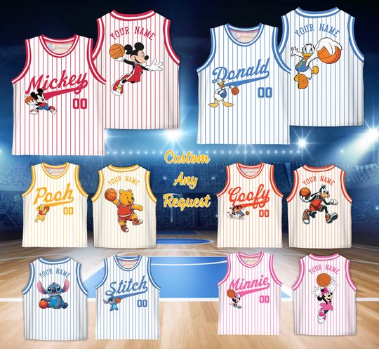 Custom Disney Mickey Mouse Game Day Basketball Jersey
