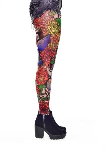 BIRDS & SKULL - Womens Printed Leggings