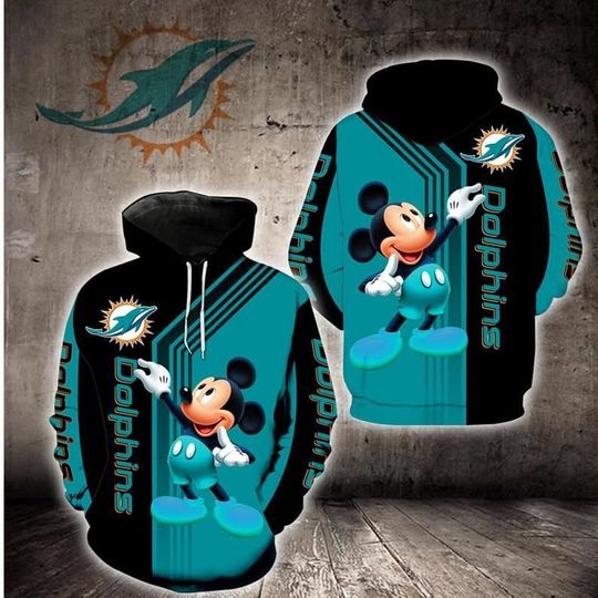 Disney Mickey Miami Dolphins 29 Gift For Fan 3D Hoodie