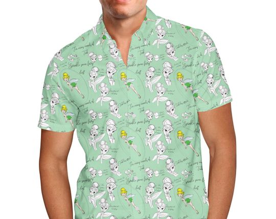 Drawing Tinkerbell Disney Hawaiin T Shirt