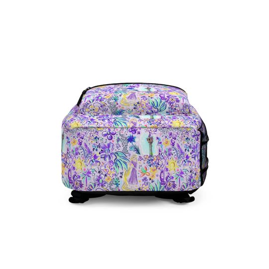 Bright Tropical Princess - Rapunzel - Backpack with Multiple Pockets