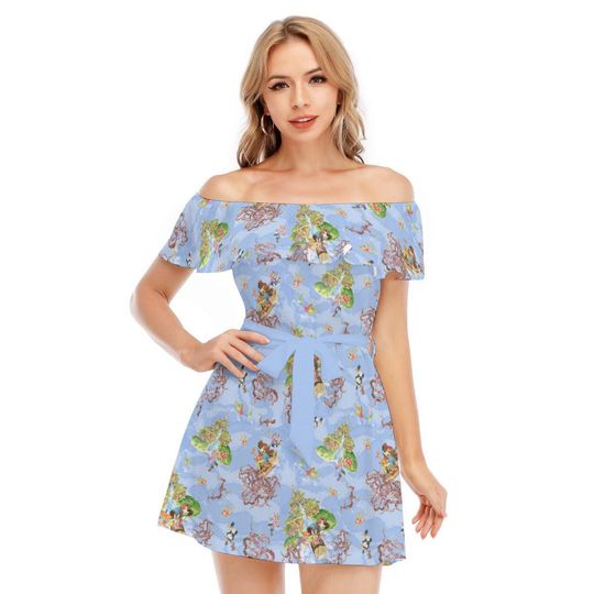 Briar Patch Splash - Disney Inspired Summer Off-shoulder Ruffle Dress, Mother's Day Gift