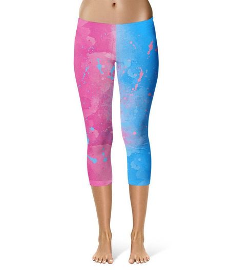 Sport Waist Capri Leggings - Pink or Blue Sleeping Beauty Inspired