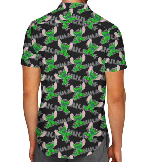 Superhero Stitch - Hulk - Disney Inspired Hawaiian Shirt