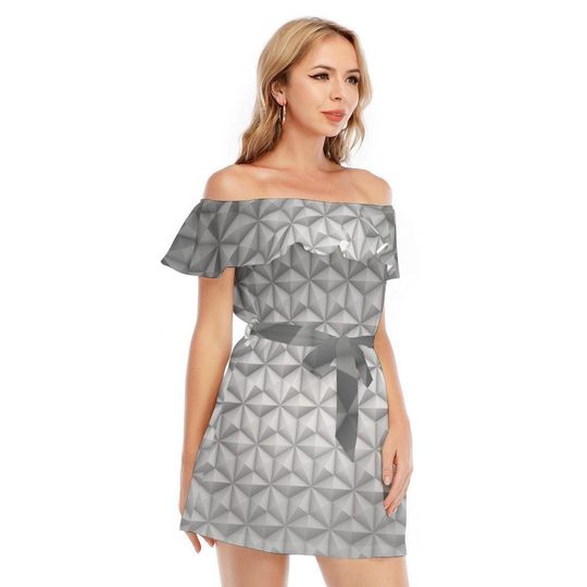 EPCOT Icon - Disney Inspired Summer Off-shoulder Ruffle Dress, Mother's Day Gift