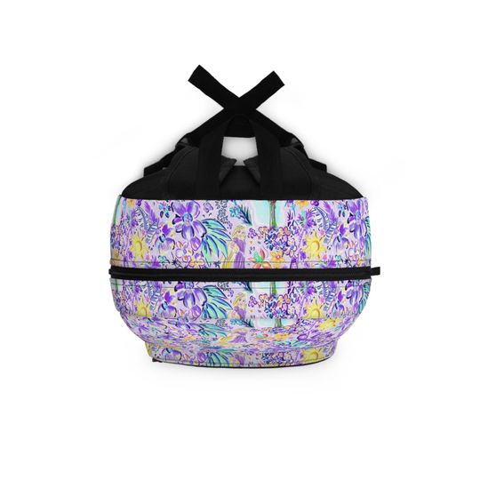 Bright Tropical Princess - Rapunzel - Backpack with Multiple Pockets