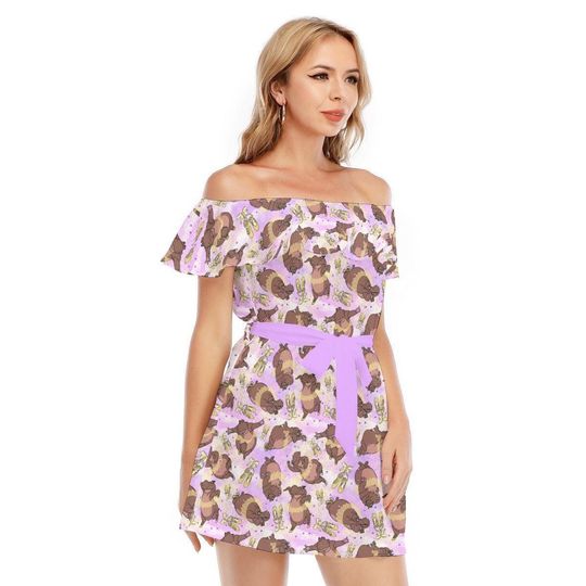 Hippo Ballerinas - Disney Inspired Summer Off-shoulder Ruffle Dress, Mother's Day Gift