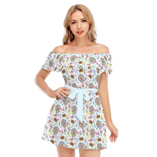 Pixar UP Icons - Disney Inspired Summer Dress Off-shoulder Ruffle Dress, Mother's Day Gift