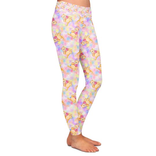 Watercolor Pooh Bear - Theme Park Inspired Leggings