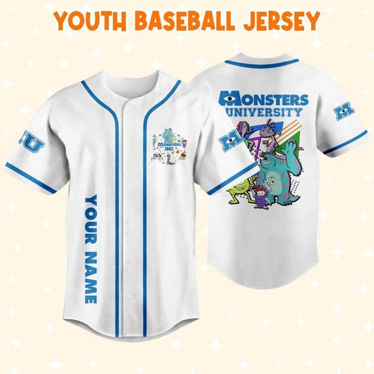 Personalize Monsters Inc Retro Monsters University Characters Squad, Baseball Jersey