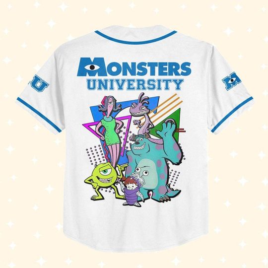 Personalize Monsters Inc Retro Monsters University Characters Squad, Baseball Jersey