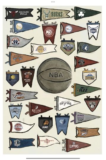 Vintage NBA Vertical Poster Print