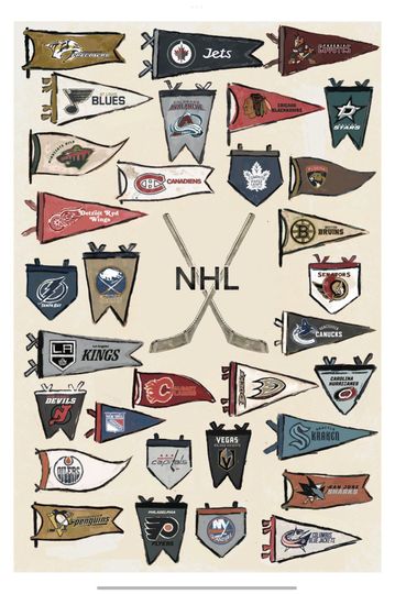 Vintage NHL Poster Vertical, Premium Matte Print