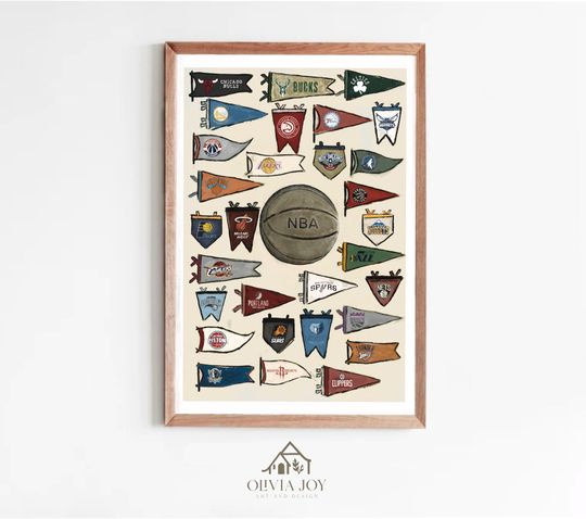 Vintage NBA Vertical Poster Print