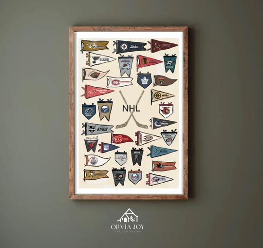 Vintage NHL Poster Vertical, Premium Matte Print