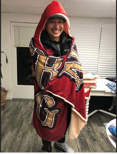 9er Hooded Blanket, Cute Pajamas Shawl Blanket, Winter Warm Sleeping Blanket
