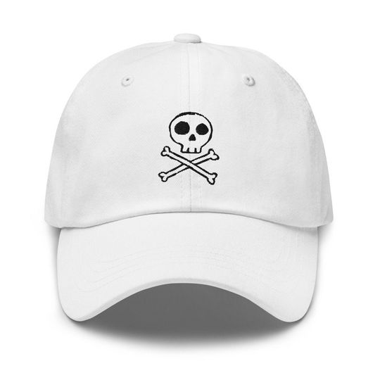 Skull crossbones baseball caps for women's embroidered baseball