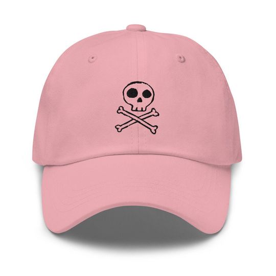 Skull crossbones baseball caps for women's embroidered baseball