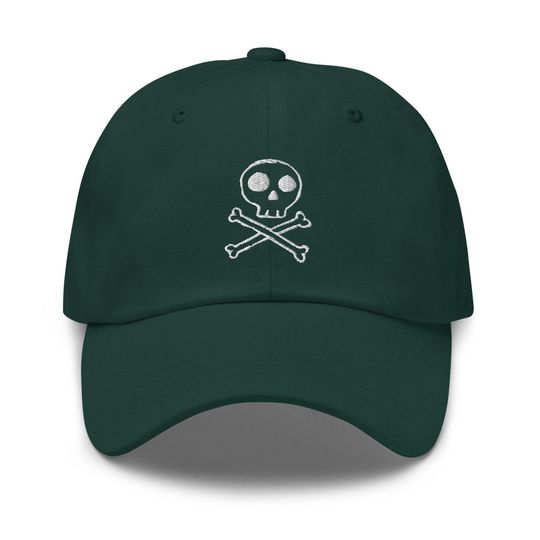 Skull crossbones baseball caps for women's embroidered baseball