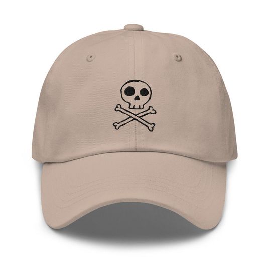 Skull crossbones baseball caps for women's embroidered baseball