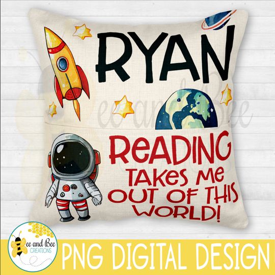 Outer Space Sublimation PNG file for Book Pillow With Pocket, Read Me A Story