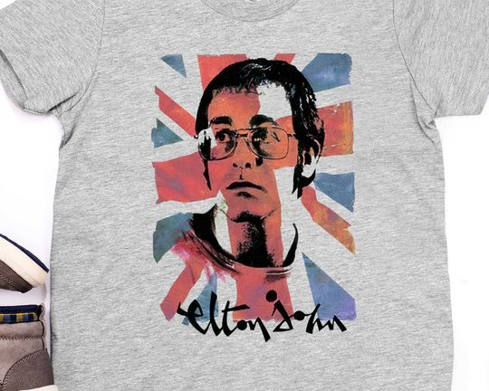 Elton John Portrait Piano Rock Tee T-Shirt, Classic Music Shirt, Elton Shirt