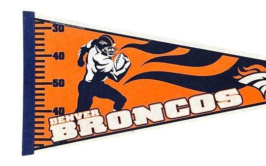 Vintage 1990s Denver Broncos Football Pennant