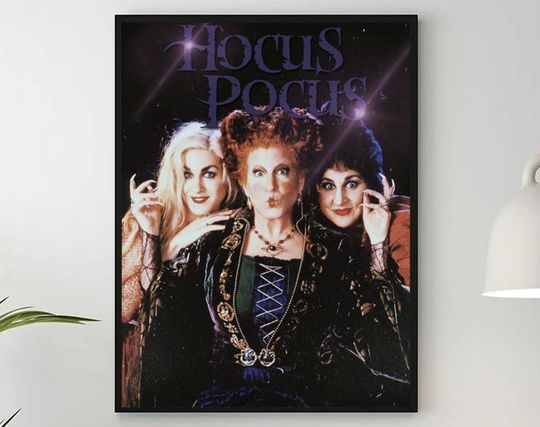 Hocus Pocus Poster, Retro Halloween Hocus Pocus Merch Wall Art