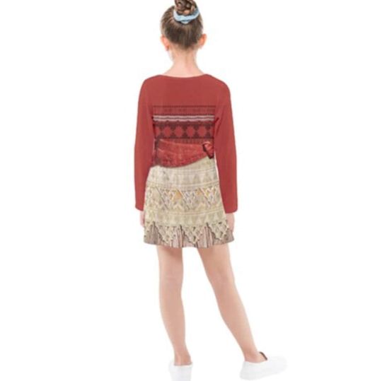Kid's Moana Inspired Long Sleeve Dress