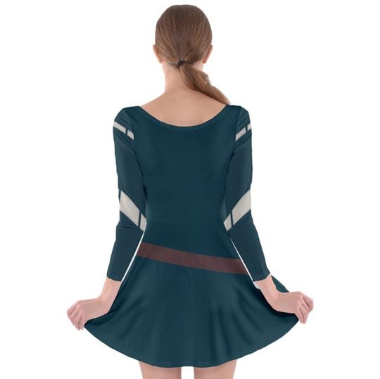 Merida Inspired Long Sleeve Skater Dress