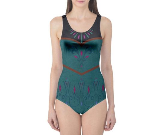 Elsa Coronation   Inspired One Piece Swimsuit