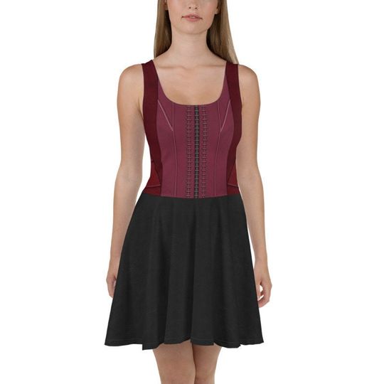 Women's Wanda Scarlet Witch Inspired Skater Dress