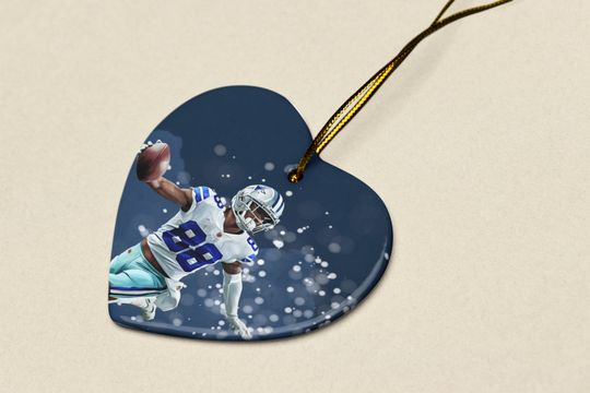 CeeDee Lamb Star Player - Dallas Ball Fans Christmas Ceramic Ornament Xmas Gift