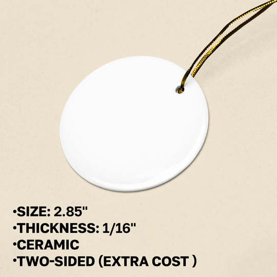 Funny Chef Turkey Ceramic Christmas Ornament - Cafeteria Crew Decor Keepsake