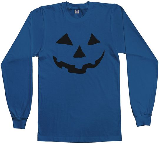 Threadrock Men's Halloween Pumpkin Face Long Sleeve T-shirt