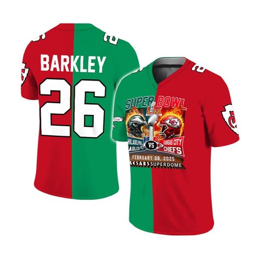 Barkley 26 Super Bowl LIX Eagles Vs Chiefs Jersey