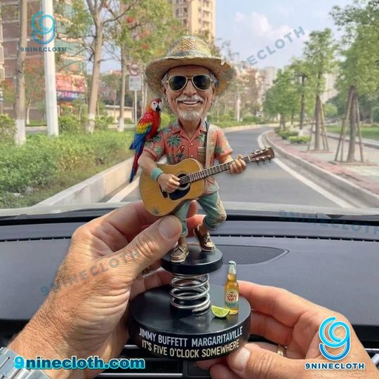 Jimmy Buffett Margaritaville It’s Five O’ Clock Somewhere Dashboard Bobblehead