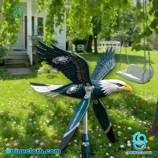 Philadelphia Eagles Metal Garden Wind Spinner