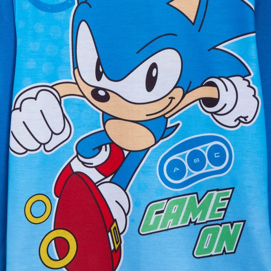 Boys Sonic The Hedgehog Pyjamas Set Short Sleeve T-Shirt and Lounge Pants