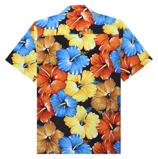 Alvish Men's Casual Short Sleeve Floral Hawaiian Shirt with Pocket