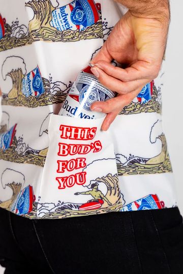Shinesty Men's Budweiser Hawaiian Shirt The Shaka Brew